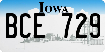 IA license plate BCE729