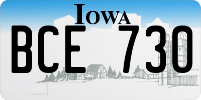 IA license plate BCE730