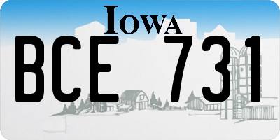 IA license plate BCE731