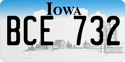 IA license plate BCE732