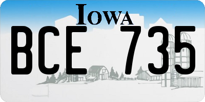 IA license plate BCE735