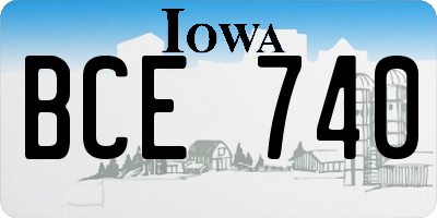 IA license plate BCE740
