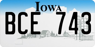 IA license plate BCE743