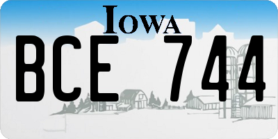 IA license plate BCE744