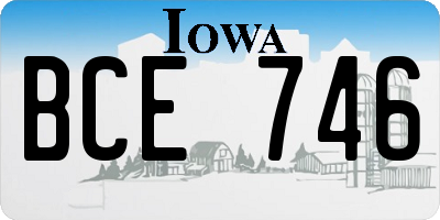 IA license plate BCE746