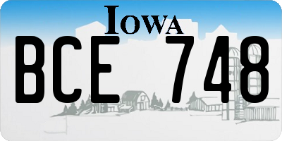 IA license plate BCE748