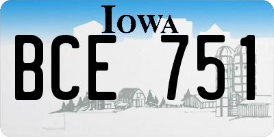IA license plate BCE751