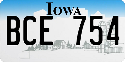 IA license plate BCE754