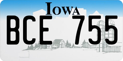 IA license plate BCE755