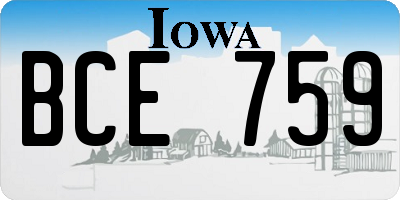 IA license plate BCE759