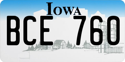 IA license plate BCE760