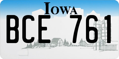 IA license plate BCE761