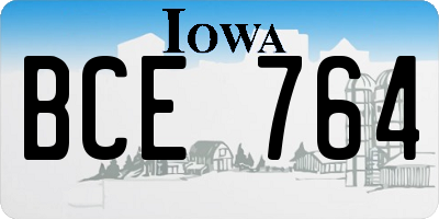 IA license plate BCE764