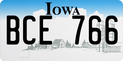 IA license plate BCE766