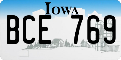 IA license plate BCE769