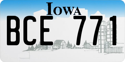 IA license plate BCE771