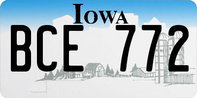 IA license plate BCE772