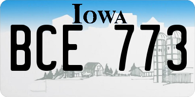 IA license plate BCE773