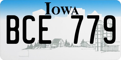 IA license plate BCE779