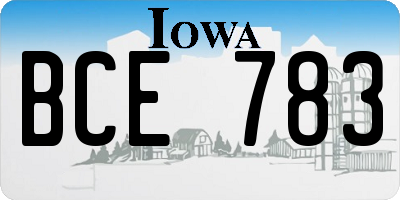 IA license plate BCE783