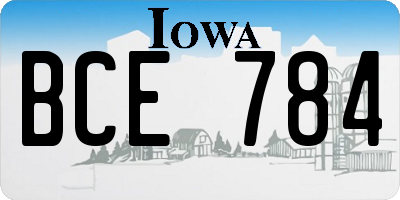 IA license plate BCE784
