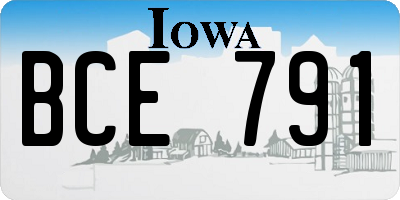 IA license plate BCE791
