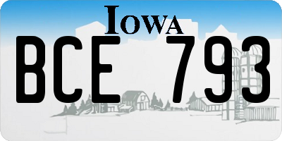IA license plate BCE793