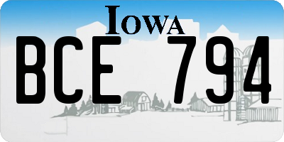 IA license plate BCE794
