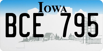 IA license plate BCE795
