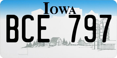 IA license plate BCE797