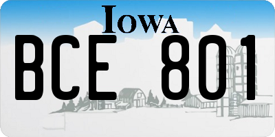 IA license plate BCE801