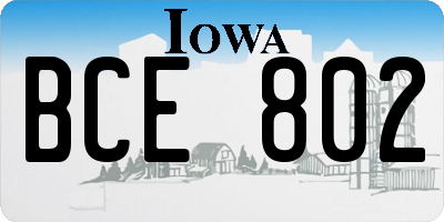 IA license plate BCE802