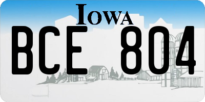 IA license plate BCE804