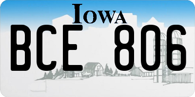 IA license plate BCE806