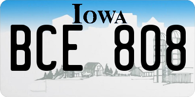 IA license plate BCE808