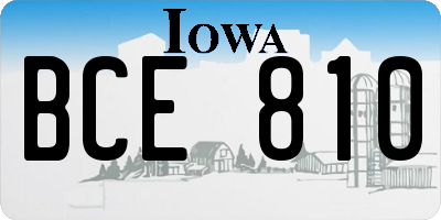 IA license plate BCE810