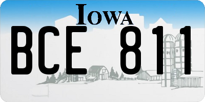 IA license plate BCE811