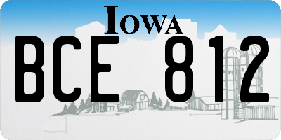 IA license plate BCE812