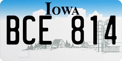 IA license plate BCE814
