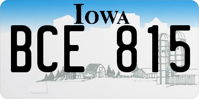 IA license plate BCE815