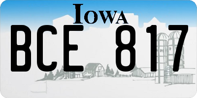IA license plate BCE817