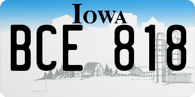 IA license plate BCE818