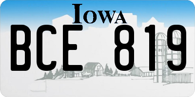 IA license plate BCE819