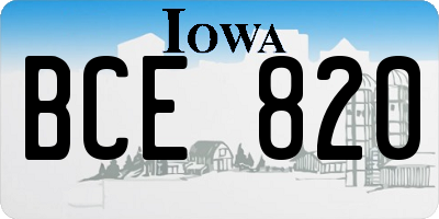 IA license plate BCE820