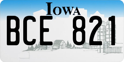 IA license plate BCE821