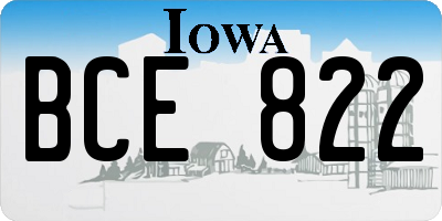 IA license plate BCE822