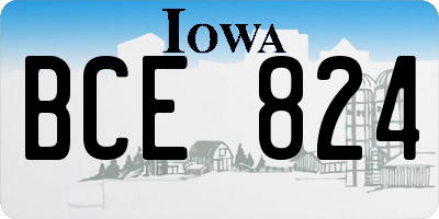 IA license plate BCE824