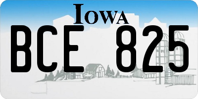 IA license plate BCE825