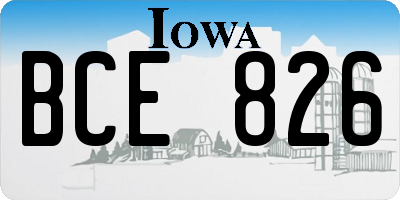 IA license plate BCE826