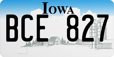 IA license plate BCE827
